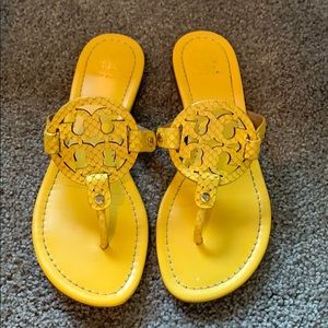 Tory Burch Miller sandals. Bright yellow